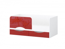 Кровать Дельфин-2 МДФ 1,6 фасад 3D Красный металлик
