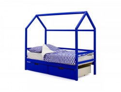 Кровать-домик Svogen с ящиками синий