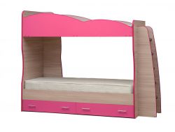 Кровать детская двухъярусная Юниор-1.1 розовая